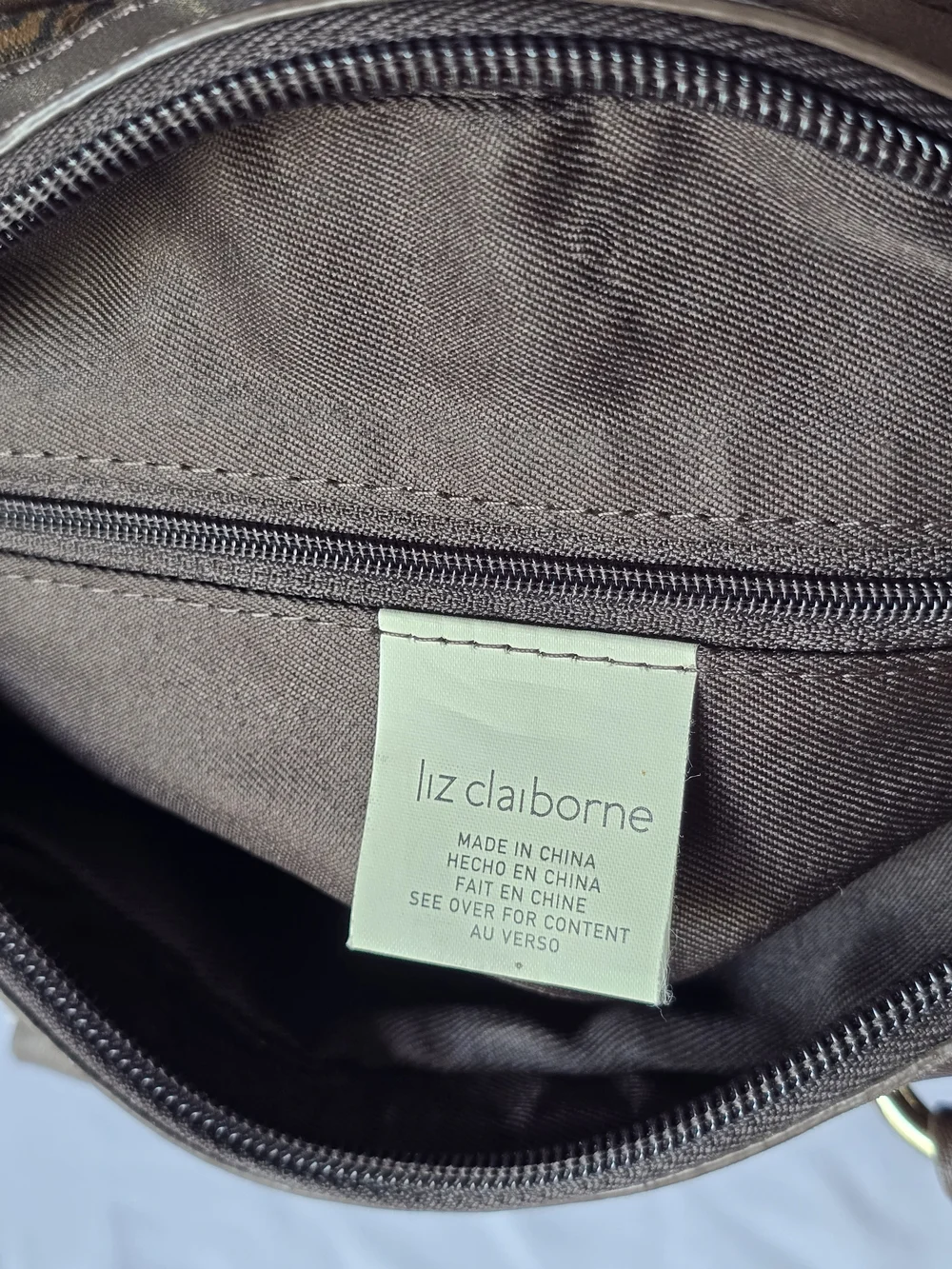 Liz Claiborne Monogram Ruched Vintage Satchel Bag